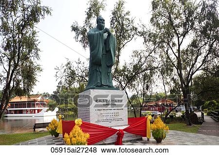 Singapore, Confucius Statue in the Chinese Garden View Large Photo Image Stock Photo - Singapore, Confucius Statue in the Chinese Garden. Fotosearch