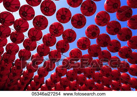 Taiwan, Kaohsiung, Cijin Island, Chinese Lanterns at Tianhou Temple View Large Photo Image Picture - Taiwan, Kaohsiung, Cijin Island, Chinese Lanterns at Tianhou Temple. Fotosearch