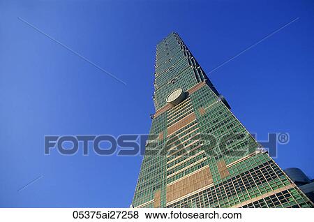 Taiwan, Taipei, Taipei 101 Skyscraper (1667 feet) View Large Photo Image Stock Photo - Taiwan, Taipei, Taipei 101 Skyscraper (1667 feet). Fotosearch