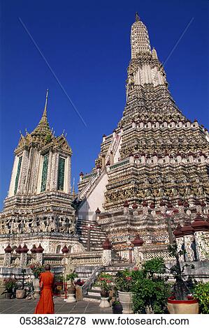 Thailand, Bangkok, Wat Arun, Temple of Dawn View Large Photo Image Stock Photo - Thailand, Bangkok, Wat Arun, Temple of Dawn. Fotosearch