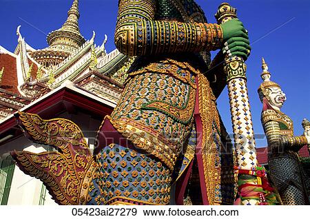 Thailand, Bangkok, Wat Arun, Temple of Dawn, Temple Guardian Statue View Large Photo Image Stock Photo - Thailand, Bangkok, Wat Arun, Temple of Dawn, Temple Guardian Statue. Fotosearch