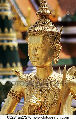 Thailand, Bangkok, Wat Phra Kaeo, Grand Palace, Kinnari Statue in Wat Phra Kaeo View Large Photo Image Stock Image - Thailand, Bangkok, Wat Phra Kaeo, Grand Palace, Kinnari Statue in Wat Phra Kaeo. Fotosearch