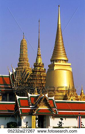 Thailand, Bangkok, Wat Phra Kaeo, Grand Palace View Large Photo Image Stock Photo - Thailand, Bangkok, Wat Phra Kaeo, Grand Palace. Fotosearch