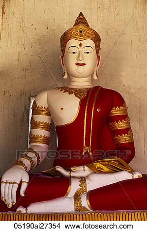 Thailand, Chiang Mai, Buddha Statue at Wat Chedi Luang View Large Photo Image Picture - Thailand, Chiang Mai, Buddha Statue at Wat Chedi Luang. Fotosearch