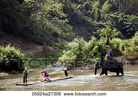 Thailand, Chiang Mai, Tourists River Rafting on Maetang River View Large Photo Image Stock Photograph - Thailand, Chiang Mai, Tourists River Rafting on Maetang River. Fotosearch