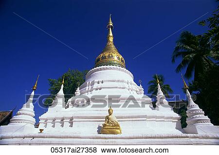 Stock Photo - Thailand, Chiang Mai, Wat Bupparam. Fotosearch