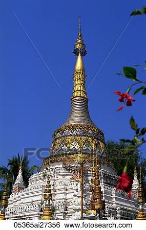 Thailand, Chiang Mai, Wat Saen Fang View Large Photo Image Stock Photograph - Thailand, Chiang Mai, Wat Saen Fang. Fotosearch