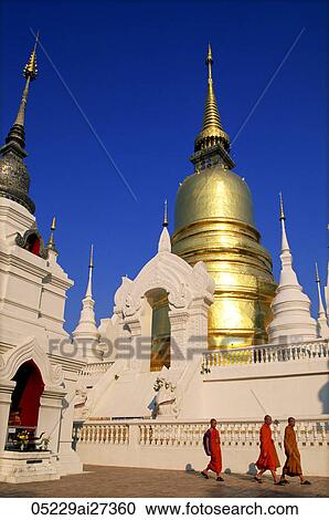 Thailand, Chiang Mai, Wat Suan Dok View Large Photo Image Stock Image - Thailand, Chiang Mai, Wat Suan Dok. Fotosearch