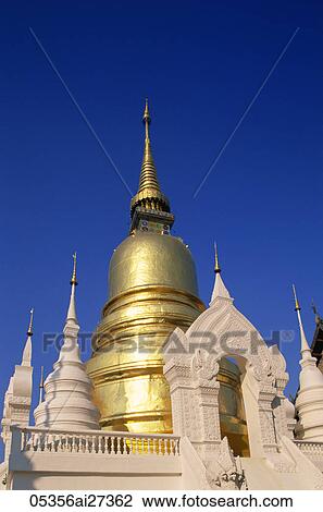 Thailand, Chiang Mai, Wat Suan Dok View Large Photo Image Stock Image - Thailand, Chiang Mai, Wat Suan Dok. Fotosearch