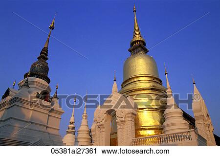 Thailand, Chiang Mai, Wat Suan Dok View Large Photo Image Stock Image - Thailand, Chiang Mai, Wat Suan Dok. Fotosearch