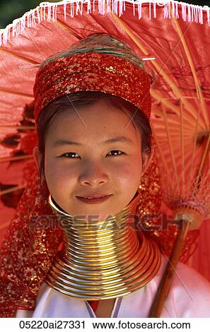 Thailand, Chiang Rai, Long Neck Karen Hilltribe, Long Neck Girl View Large Photo Image Stock Image - Thailand, Chiang Rai, Long Neck Karen Hilltribe, Long Neck Girl. Fotosearch