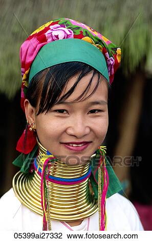 Thailand, Golden Triangle, Chiang Rai, Long Neck Karen Hilltribe, Long Neck Woman View Large Photo Image Stock Image - Thailand, Golden Triangle, Chiang Rai, Long Neck Karen Hilltribe, Long Neck Woman. Fotosearch