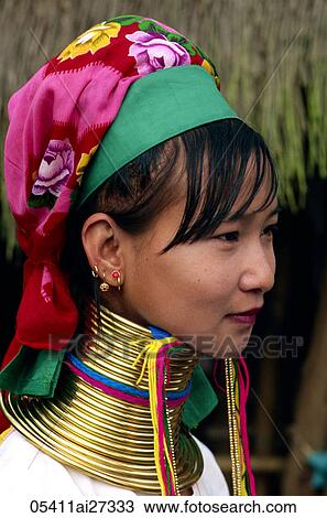 Thailand, Golden Triangle, Chiang Rai, Long Neck Karen Hilltribe, Long Neck Woman View Large Photo Image Stock Image - Thailand, Golden Triangle, Chiang Rai, Long Neck Karen Hilltribe, Long Neck Woman. Fotosearch