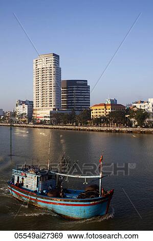 Stock Photo - Vietnam, Danang, City Skyline and Han River. Fotosearch