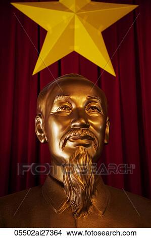 Picture - Vietnam, Ho Chi Minh City, Reunification Palace, Bust of Ho Chi Minh in the Conference Hall. Fotosearch