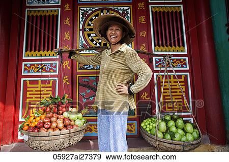 Stock Photo - Vietnam, Hoi An, Fruit Vendor. Fotosearch