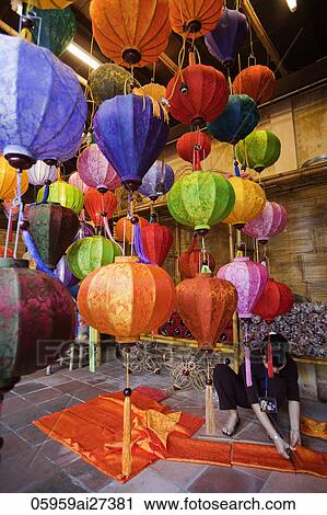 Stock Image - Vietnam, Hoi An, Paper Lantern Shop Display. Fotosearch