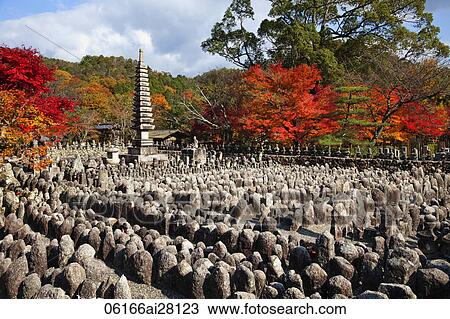 Arashiyama, Adashino Nembutsu-ji Temple, Autumn leaves in background. Kyoto, Japan View Large Photo Image Stock Image - Arashiyama, Adashino Nembutsu-ji Temple, Autumn leaves in background. Kyoto, Japan. Fotosearch