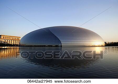 Beijing Concert Hall by French Architect Paul Andreu View Large Photo Image Stock Photography - Beijing Concert Hall by French Architect Paul Andreu. Fotosearch