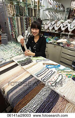 China, Beijing, Hong Qiao Pearl Market, Pearl Shop View Large Photo Image Stock Image - China, Beijing, Hong Qiao Pearl Market, Pearl Shop. Fotosearch