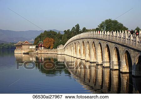 China, Beijing, The Summer Palace, Seventeen Arched Bridge View Large Photo Image Stock Photo - China, Beijing, The Summer Palace, Seventeen Arched Bridge. Fotosearch