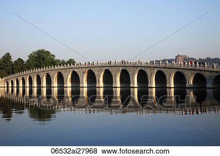 China, Beijing, The Summer Palace, Seventeen Arched Bridge View Large Photo Image Stock Photo - China, Beijing, The Summer Palace, Seventeen Arched Bridge. Fotosearch