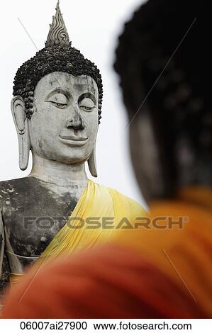 Close up of stone Buddha at Wat Yai Chaya Mongkol Temple, Thailand View Large Photo Image Stock Image - Close up of stone Buddha at Wat Yai Chaya Mongkol Temple, Thailand. Fotosearch