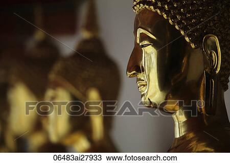 Cropped shot of gold Buddha statue at Wat Pho, Thailand View Large Photo Image Stock Image - Cropped shot of gold Buddha statue at Wat Pho, Thailand. Fotosearch