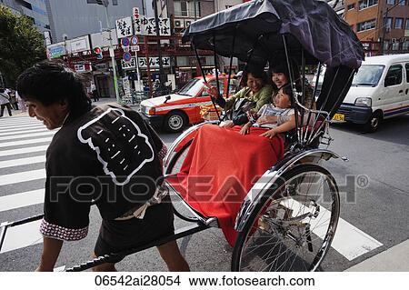 Family taking a Rickshaw ride. Japan, Tokyo, Asakusa, View Large Photo Image Picture - Family taking a Rickshaw ride. Japan, Tokyo, Asakusa,. Fotosearch