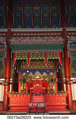 Gyeongbokgung Palace, Interior of Geunjeongjeon Throne Hall, Korea View Large Photo Image Stock Photography - Gyeongbokgung Palace, Interior of Geunjeongjeon Throne Hall, Korea. Fotosearch