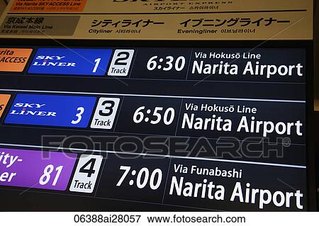 Japan, Tokyo, Keisei Ueno Train Station, Narita Airport Train Departure Board View Large Photo Image Stock Photo - Japan, Tokyo, Keisei Ueno Train Station, Narita Airport Train Departure Board. Fotosearch
