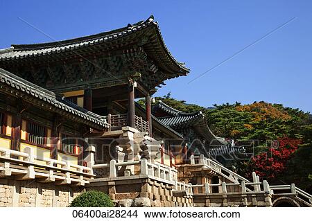 Korea, Gyeongju, Bulguksa Temple View Large Photo Image Picture - Korea, Gyeongju, Bulguksa Temple. Fotosearch