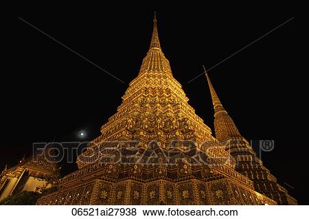 NIght shot of Wat Pho temple, Thailand View Large Photo Image Stock Photo - NIght shot of Wat Pho temple, Thailand. Fotosearch