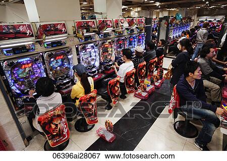Stock Photo - Pachinko Parlour, Japan, Tokyo, Shinjuku,. Fotosearch