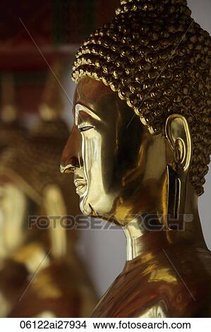 Profile of gold Buddha statue at Wat Pho, Thailand View Large Photo Image Picture - Profile of gold Buddha statue at Wat Pho, Thailand. Fotosearch
