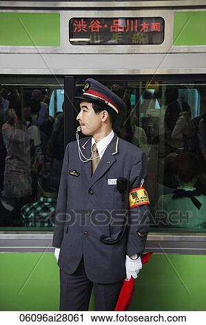 Shinjuku Railway Station Platform Guard. Japan View Large Photo Image Stock Image - Shinjuku Railway Station Platform Guard. Japan. Fotosearch