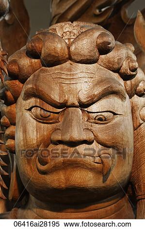 Souvenir Wooden Carving of Guardian Figure. Japan, Miyajima Island, View Large Photo Image Stock Photography - Souvenir Wooden Carving of Guardian Figure. Japan, Miyajima Island,. Fotosearch