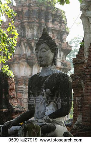 Stone Buddha at Ayutthaya, Thailand View Large Photo Image Stock Photo - Stone Buddha at Ayutthaya, Thailand. Fotosearch