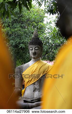 Stone Buddha at Wat Yai Chaya Mongkol Temple, Thailand View Large Photo Image Stock Photograph - Stone Buddha at Wat Yai Chaya Mongkol Temple, Thailand. Fotosearch