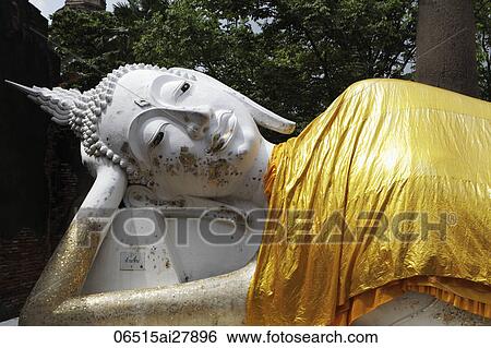 Stone Buddha at Wat Yai Chaya Mongkol Temple, Thailand View Large Photo Image Stock Photograph - Stone Buddha at Wat Yai Chaya Mongkol Temple, Thailand. Fotosearch