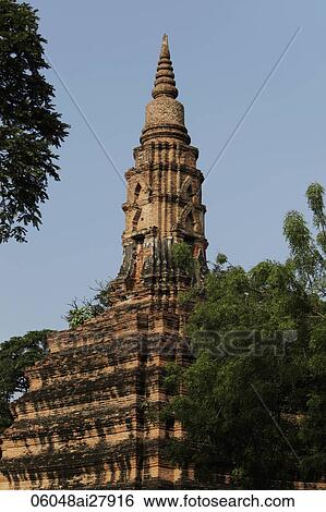 Stock Photograph - Stone Wat at Ayutthaya, Thailand. Fotosearch