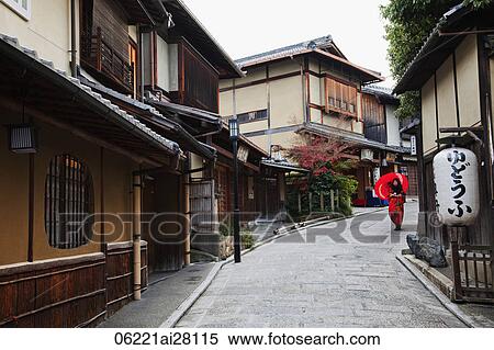 Stock Photography - Street Scene in Kyoto, Higashiyama, Japan. Fotosearch
