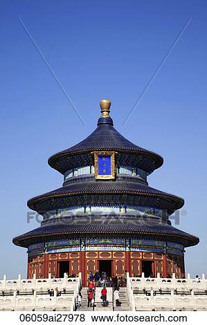 Stock Photo - Temple of Heaven or Tiantan, Hall of Prayer for Good Harvests. Beijing, China. Fotosearch