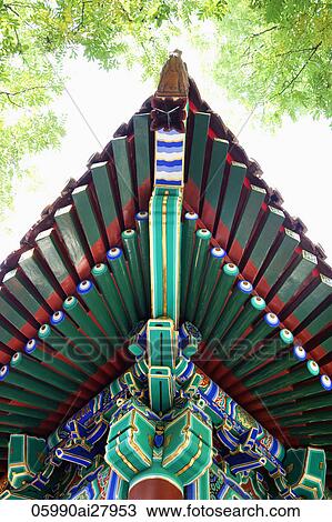 Tibetan Lama Temple or Yonghe Gong, roof detail View Large Photo Image Stock Image - Tibetan Lama Temple or Yonghe Gong, roof detail. Fotosearch