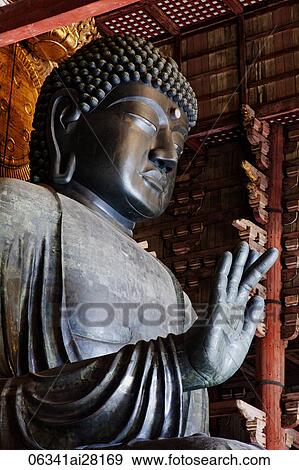 Stock Photo - Todaiji Temple, Statue of Buddha. Nara, Japan. Fotosearch