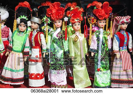 Wangfujing Street, Snack Street Market, Souvenir Shop, Chinese dolls. Beijing, China View Large Photo Image Stock Image - Wangfujing Street, Snack Street Market, Souvenir Shop, Chinese dolls. Beijing, China. Fotosearch
