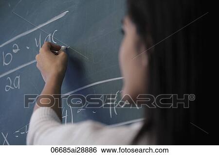 Close up of woman writing on chalk board, selective focus View Large Photo Image Stock Photograph - Close up of woman writing on chalk board, selective focus. Fotosearch