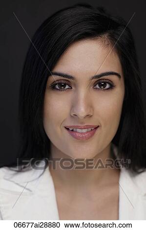 Head shot of young woman smiling View Large Photo Image Stock Image - Head shot of young woman smiling. Fotosearch
