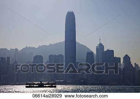Stock Photo - Hong Kong City Skyline and Victoria Peak.. Fotosearch