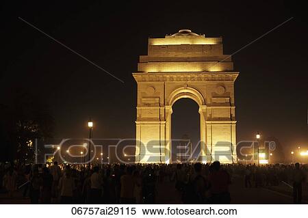 India Gate at night. New Delhi, India View Large Photo Image Stock Photography - India Gate at night. New Delhi, India. Fotosearch